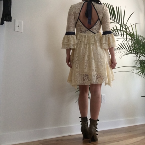 FREE PEOPLE Cream Lace Dress - Picture 3 of 4